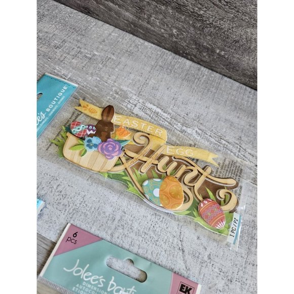 Sticker Lot Easter Basket Bunny Eggs Spring Scrapbooking 3D Stickers RARE #56 - Picture 9 of 10